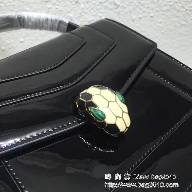 BVLGARI寶格麗 專櫃新款 蛇頭扣環 漆皮手提肩背斜挎包 可拆卸肩帶 38329 FYD1397